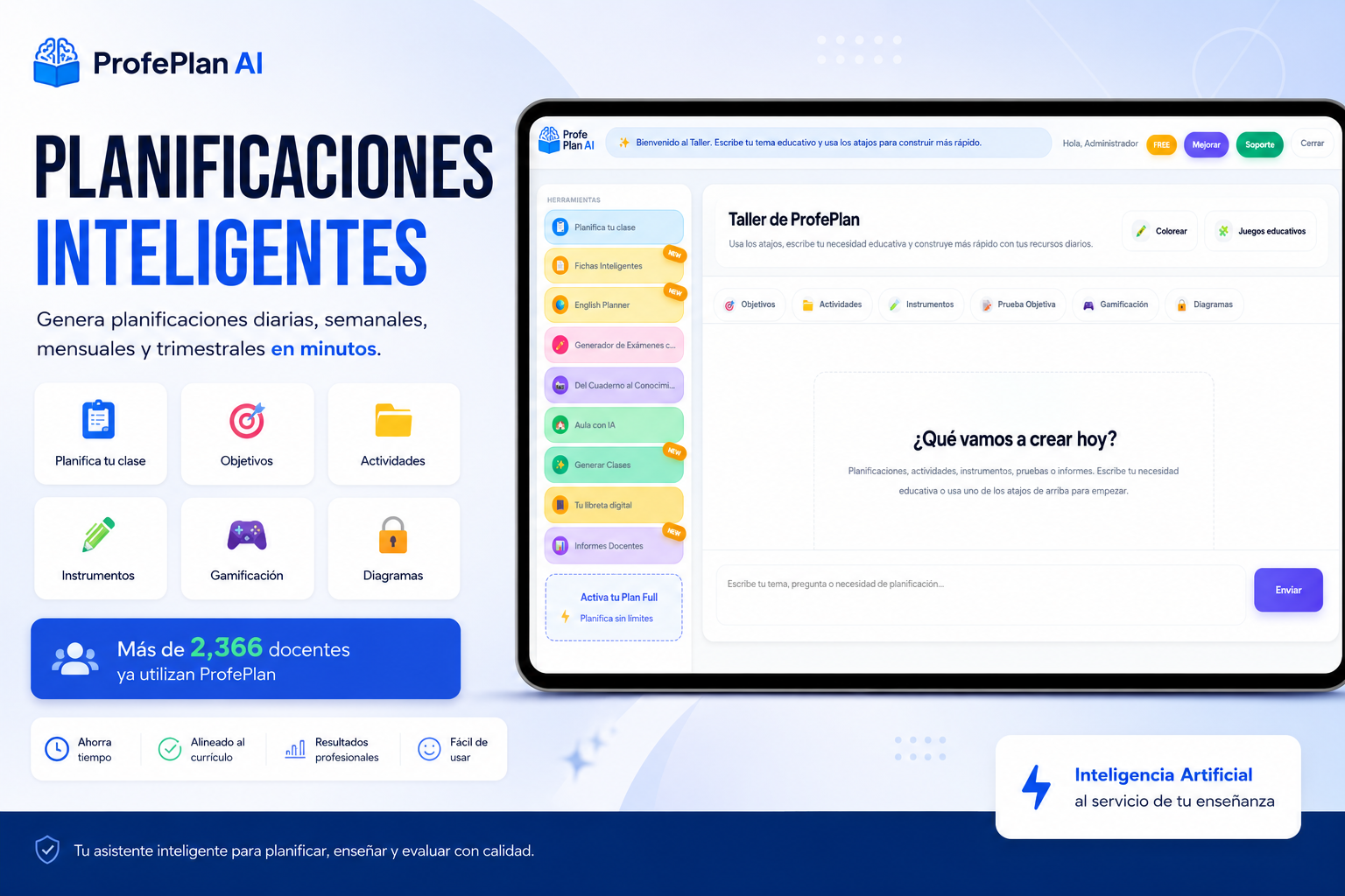 Planificaciones inteligentes en ProfePlan AI